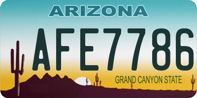 AZ license plate AFE7786