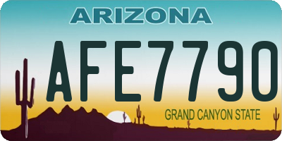AZ license plate AFE7790