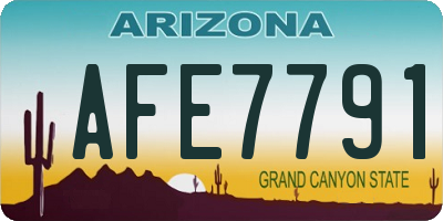 AZ license plate AFE7791