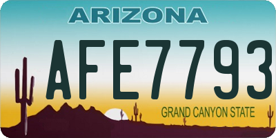 AZ license plate AFE7793