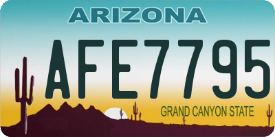 AZ license plate AFE7795