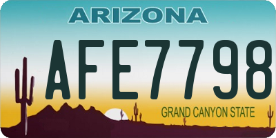AZ license plate AFE7798