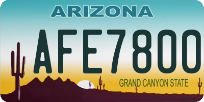 AZ license plate AFE7800