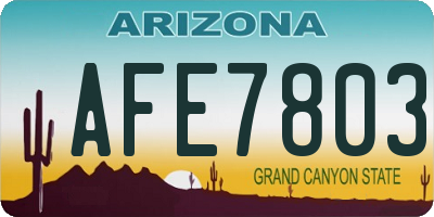 AZ license plate AFE7803