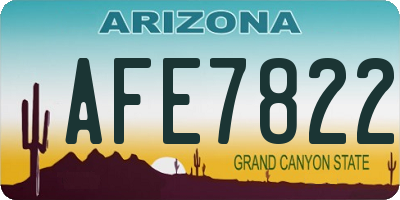 AZ license plate AFE7822