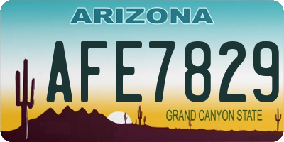 AZ license plate AFE7829