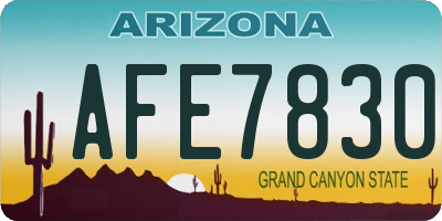 AZ license plate AFE7830