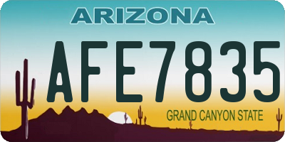 AZ license plate AFE7835