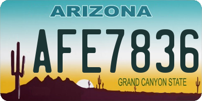 AZ license plate AFE7836
