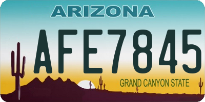 AZ license plate AFE7845