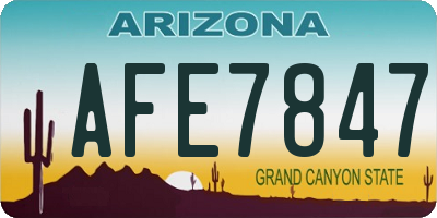 AZ license plate AFE7847