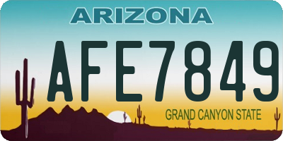 AZ license plate AFE7849