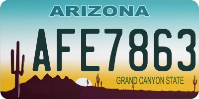 AZ license plate AFE7863