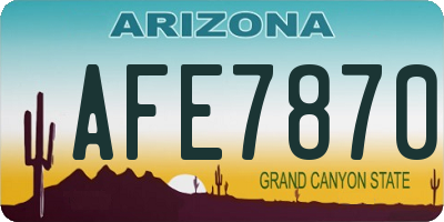AZ license plate AFE7870