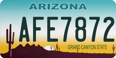 AZ license plate AFE7872