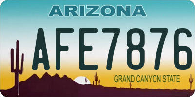 AZ license plate AFE7876