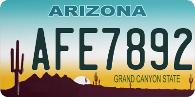 AZ license plate AFE7892