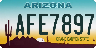 AZ license plate AFE7897