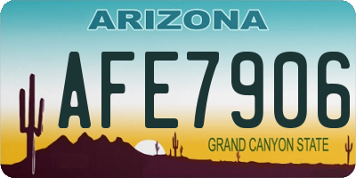 AZ license plate AFE7906