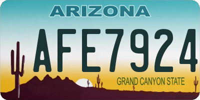AZ license plate AFE7924