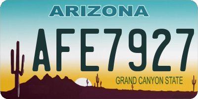AZ license plate AFE7927