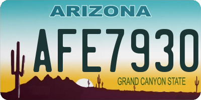 AZ license plate AFE7930