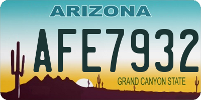 AZ license plate AFE7932