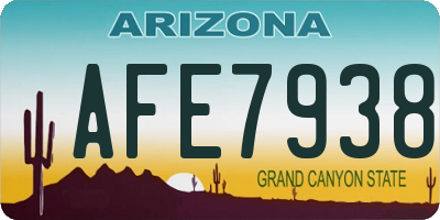AZ license plate AFE7938