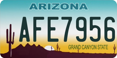 AZ license plate AFE7956