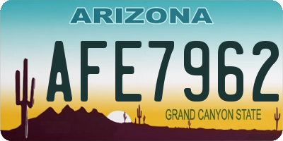 AZ license plate AFE7962