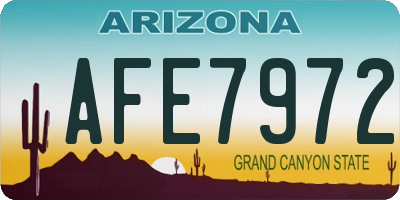 AZ license plate AFE7972