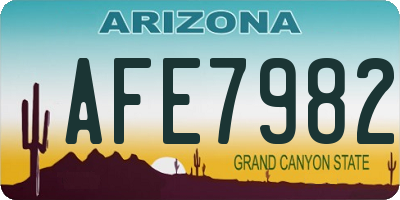AZ license plate AFE7982