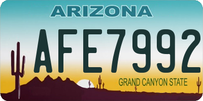 AZ license plate AFE7992
