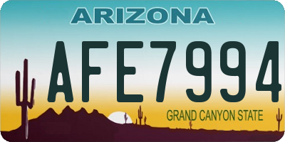 AZ license plate AFE7994
