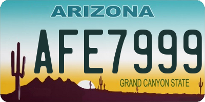 AZ license plate AFE7999