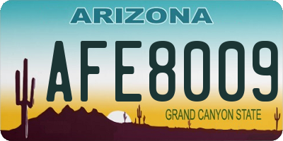 AZ license plate AFE8009