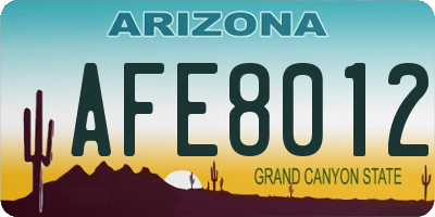AZ license plate AFE8012