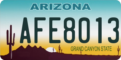 AZ license plate AFE8013