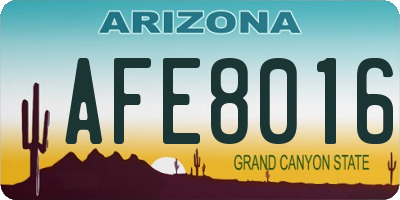 AZ license plate AFE8016