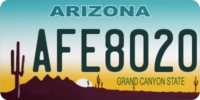 AZ license plate AFE8020