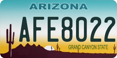 AZ license plate AFE8022