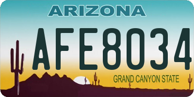 AZ license plate AFE8034