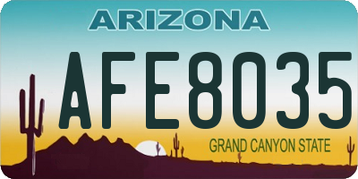 AZ license plate AFE8035