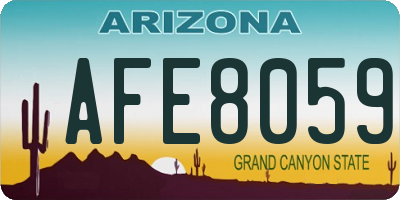 AZ license plate AFE8059