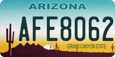 AZ license plate AFE8062