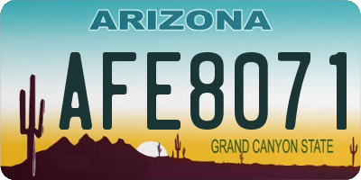 AZ license plate AFE8071