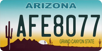 AZ license plate AFE8077