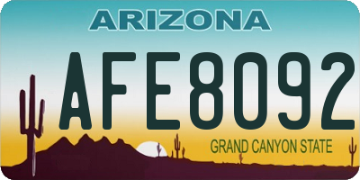 AZ license plate AFE8092