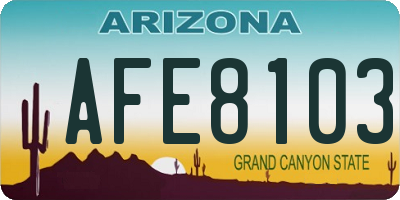 AZ license plate AFE8103