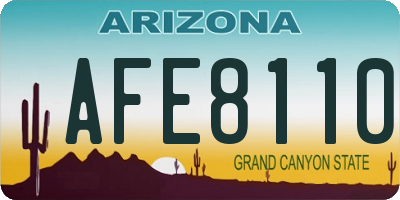 AZ license plate AFE8110